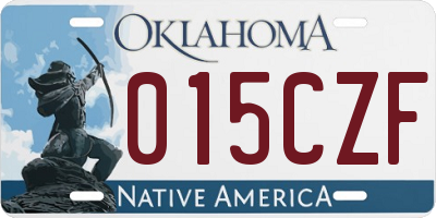 OK license plate 015CZF