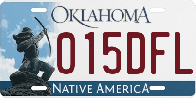 OK license plate 015DFL