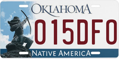 OK license plate 015DFO