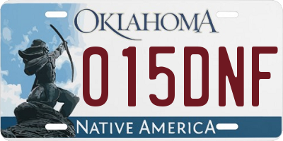 OK license plate 015DNF