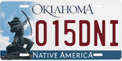 OK license plate 015DNI