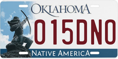 OK license plate 015DNO