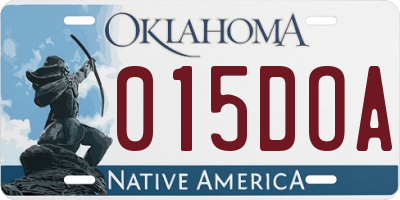 OK license plate 015DOA
