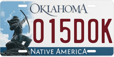 OK license plate 015DOK