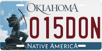 OK license plate 015DON