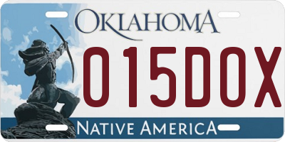 OK license plate 015DOX