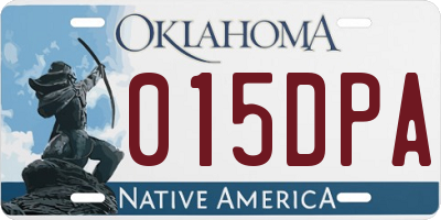 OK license plate 015DPA