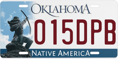OK license plate 015DPB