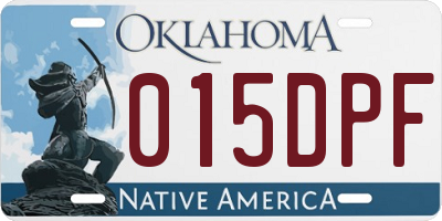 OK license plate 015DPF