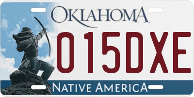 OK license plate 015DXE