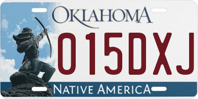 OK license plate 015DXJ