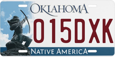 OK license plate 015DXK