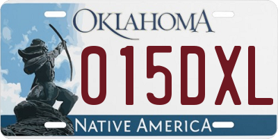 OK license plate 015DXL