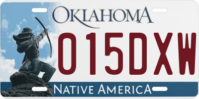 OK license plate 015DXW
