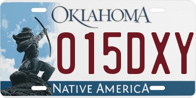 OK license plate 015DXY