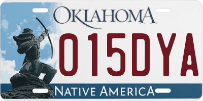 OK license plate 015DYA