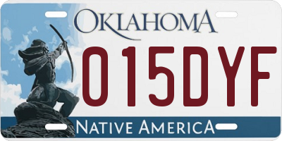OK license plate 015DYF