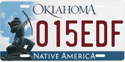 OK license plate 015EDF