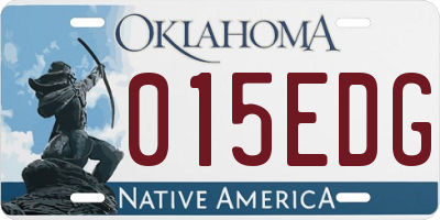 OK license plate 015EDG