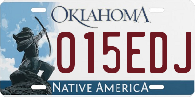 OK license plate 015EDJ