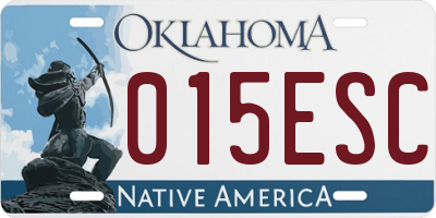 OK license plate 015ESC