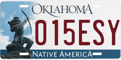 OK license plate 015ESY
