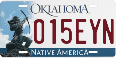OK license plate 015EYN