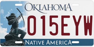 OK license plate 015EYW