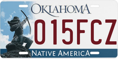 OK license plate 015FCZ