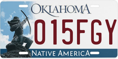 OK license plate 015FGY