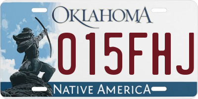 OK license plate 015FHJ
