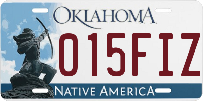 OK license plate 015FIZ