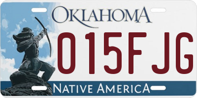OK license plate 015FJG