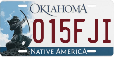 OK license plate 015FJI