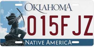 OK license plate 015FJZ