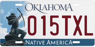 OK license plate 015TXL