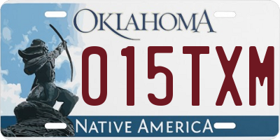 OK license plate 015TXM