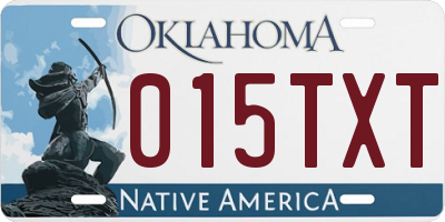 OK license plate 015TXT