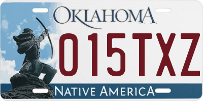 OK license plate 015TXZ