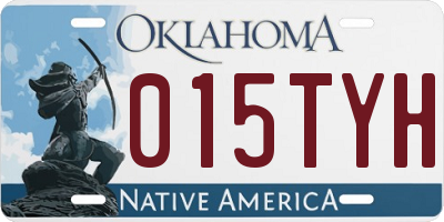 OK license plate 015TYH