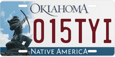 OK license plate 015TYI