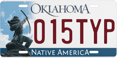 OK license plate 015TYP