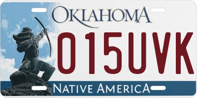 OK license plate 015UVK