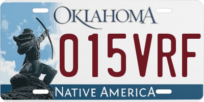 OK license plate 015VRF