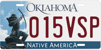 OK license plate 015VSP