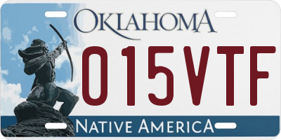 OK license plate 015VTF