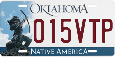 OK license plate 015VTP