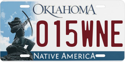 OK license plate 015WNE
