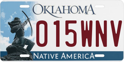 OK license plate 015WNV