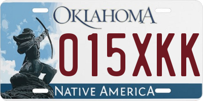 OK license plate 015XKK